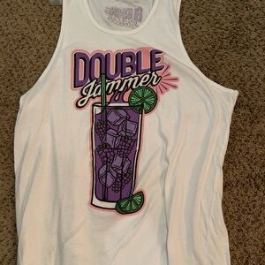 White Tank Top with Purple Drink Graphic